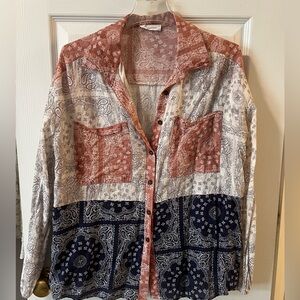 Button down bandana blouse